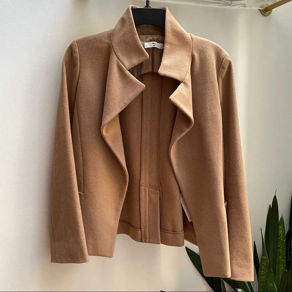 Uniqlo x +J open front wool camel jacket
